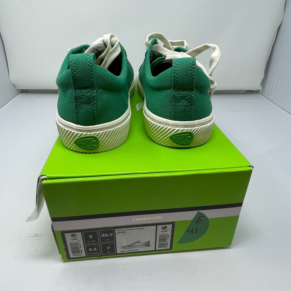 New Cariuma OCA Low Shoes Womens 9.5/ Mens 8 Green Canvas Casual Sneakers - Picture 3 of 5
